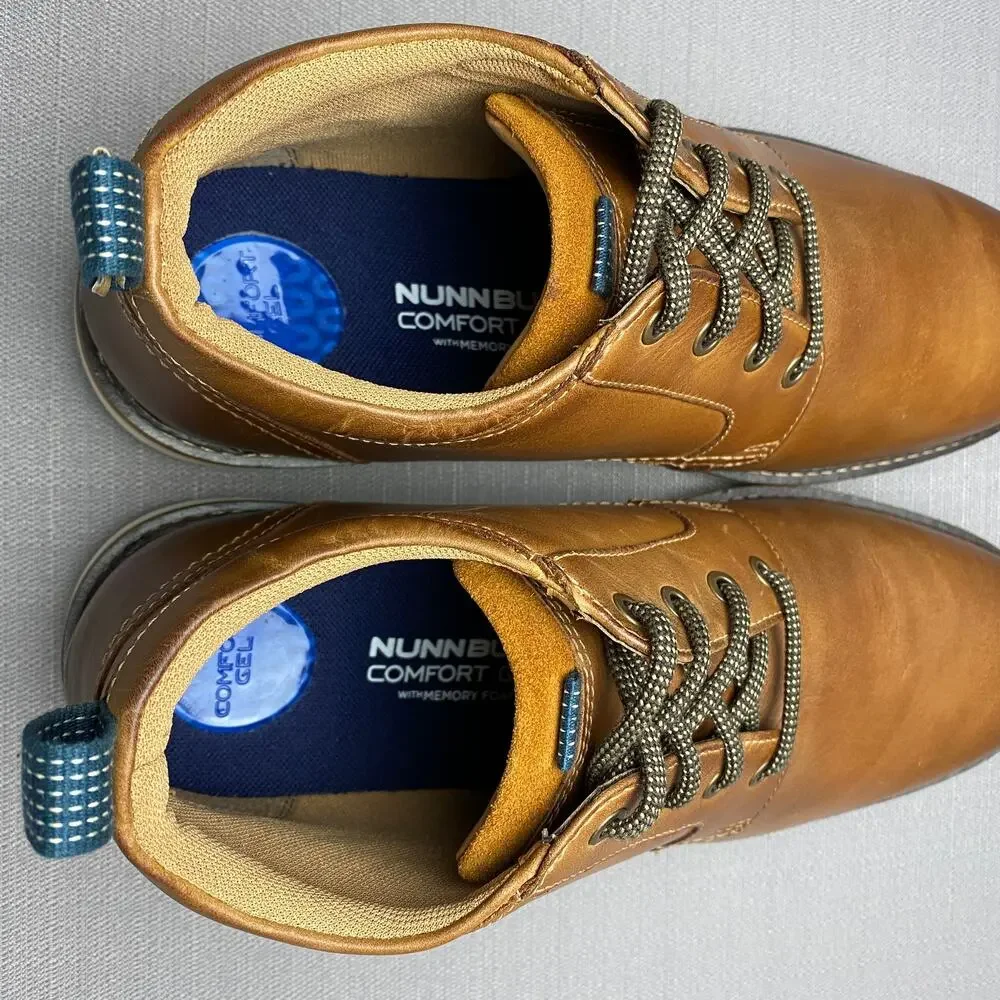 Nunn Bush Leather Ridgetop Plain Toe Chukka Boots Men 10XW